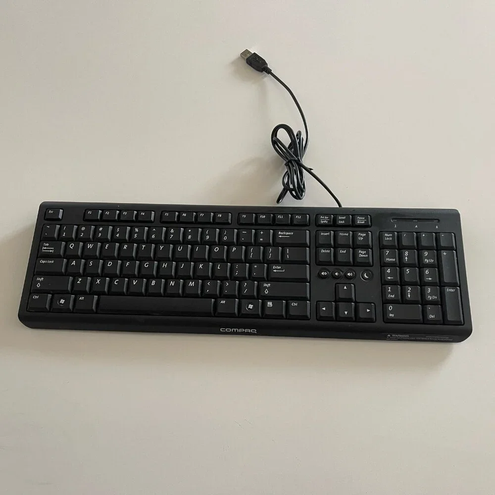 Compaq SK-2085 Wired USB Mechanical Clicky Keyboard Black Retro